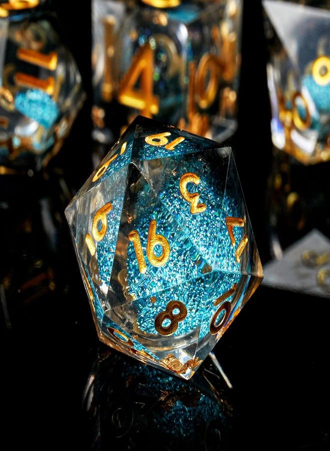 FugaCity DND Dice Set,Liquid Core Handmade Sharp Edge 7 Piece Resin Dice-Dungeons and Dragons Polyhedral Dice Set, D&D Dice Set with Gift Dice Case for RPG MTG Table Games （ - Image 4